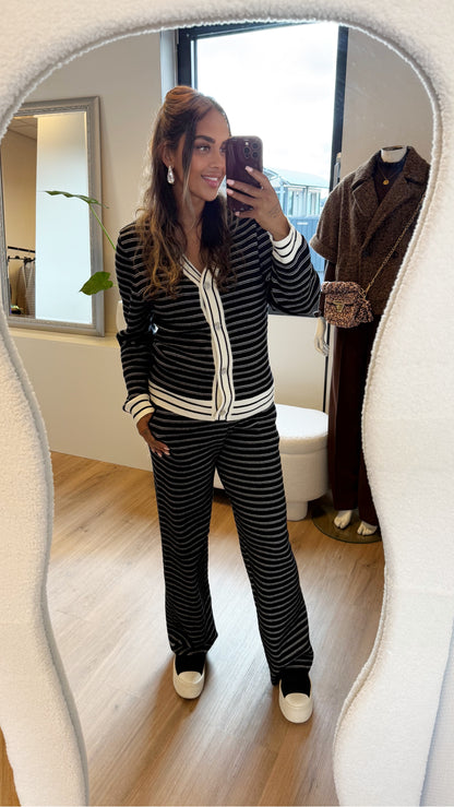 Chanelle luxe two-piece set black & white