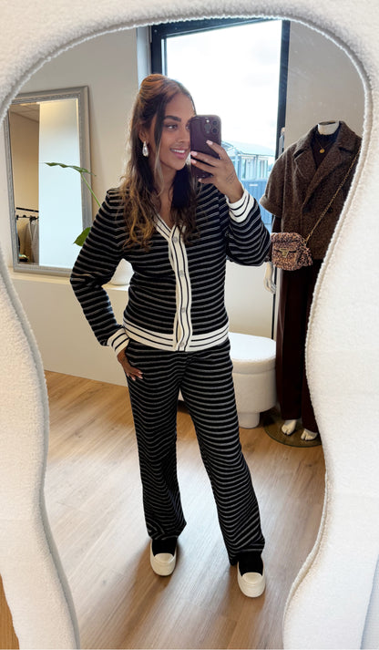 Chanelle luxe two-piece set black & white