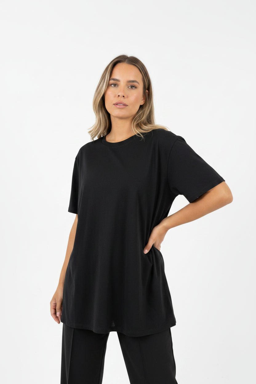 Basic T-shirt black modelfoto