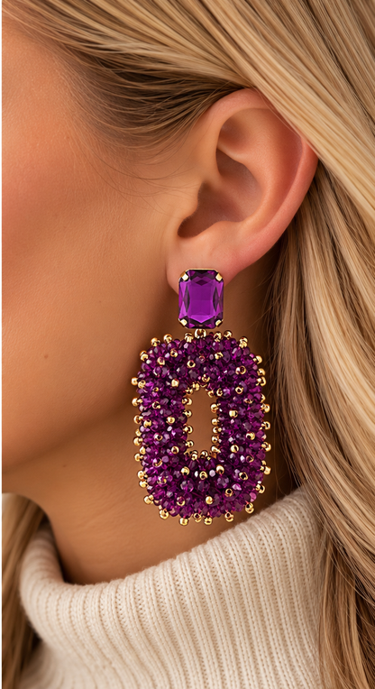 Glam Party Earring - Purple