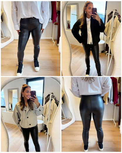 Norfy leatherlook legging black
